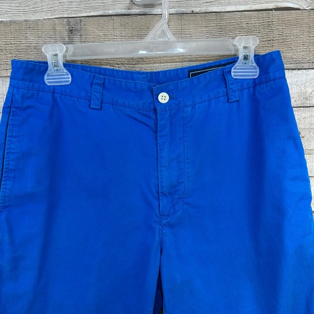 Vineyard Vines Mens 30 Royal Blue Breaker Cotton Twill Flat Front Chino Shorts